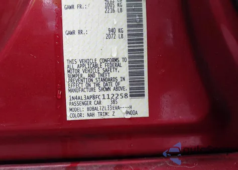 2015 Nissan Altima 2.5 Sl z USA, uszkodzony, nr VIN 1N4AL3AP8FC112258